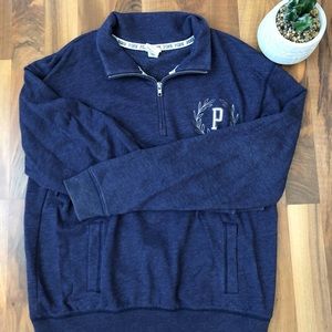 Victoria’s Secret PINK Quarter Zip Navy Pullover